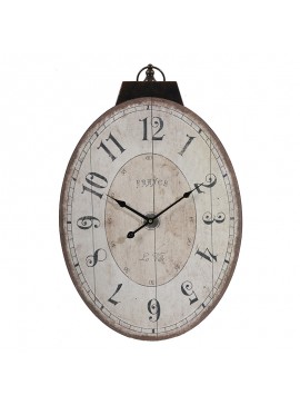 Artekko Clock Οβάλ Μπεζ Ρολόι Τοίχου MDF (45x3.1x73.7)cm Artekko 35002