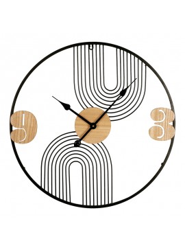 Ρολόι τοίχου Tanel Inart μέταλλο σε μαύρη απόχρωση 60x2.5x60εκ