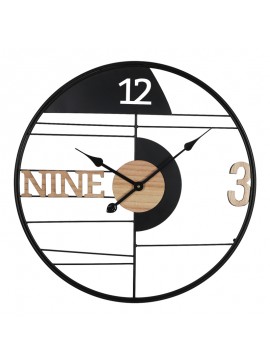 Ρολόι τοίχου Divoso Inart μέταλλο σε μαύρη απόχρωση 60x3x60εκ