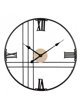 Ρολόι τοίχου Latine Inart μέταλλο σε μαύρη απόχρωση 60x2.5x60εκ