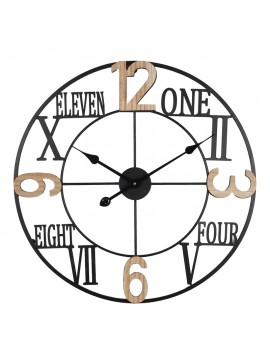 Ρολόι τοίχου Beauco Inart μέταλλο σε μαύρη απόχρωση 60x3x60εκ