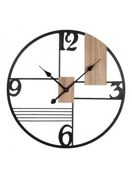 Ρολόι τοίχου Quarta Inart μέταλλο σε μαύρη απόχρωση 60x2.5x60εκ