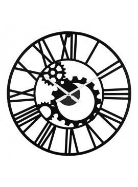 Ρολόι τοίχου Grana Inart μέταλλο σε μαύρη απόχρωση 60x3x60εκ