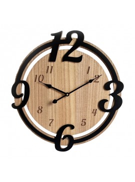 Ρολόι τοίχου Anga Inart μέταλλο σε μαύρη απόχρωση 46x3.5x50εκ