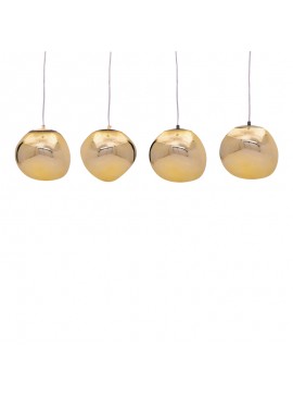 Φωτιστικό οροφής τετράφωτο Vidro pakoworld E27 σε χρυσή απόχρωση 60x15x80εκ