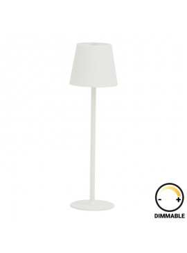 Επιτραπέζιο φωτιστικό αφής LED Brave Ι pakoworld επαναφορτιζόμενο σε λευκή απόχρωση Φ11.5x37εκ