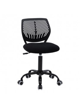 Καρέκλα γραφείου παιδική Kador pakoworld με ύφασμα mesh σε μαύρη απόχρωση 52x52x72-84εκ