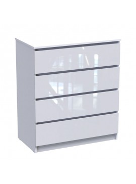 Συρταριέρα Dicama pakoworld mdf σε λευκη glossy απόχρωση 90x47x101εκ