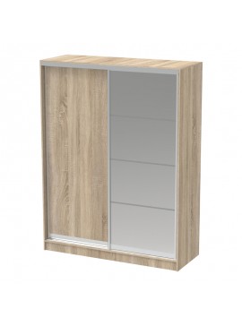 Intrahome Ντουλάπα δίφυλλη συρόμενη με καθρέφτη Korredor Ι Intrahome σε sonoma απόχρωση 160x60x220εκ | SKU: INTRAPA-472111161