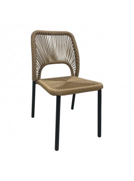 Intrahome Καρέκλα αλουμινίου Norture Intrahome στοιβαζόμενη ανθρακί σκελετός-pe rattan σε φυσική απόχρωση 45x63x82εκ | SKU: INTRAPA-475111116