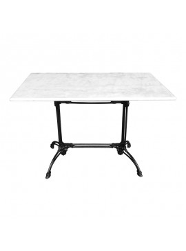 Τραπέζι μαρμάρινο Zosal pakoworld μαντέμι σε λευκή-μαύρη απόχρωση 110x70x71.8εκ