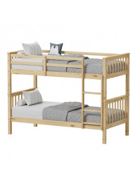 Παιδικό κρεβάτι κουκέτα Nani pakoworld ξύλο πεύκου σε φυσική απόχρωση 90x190εκ