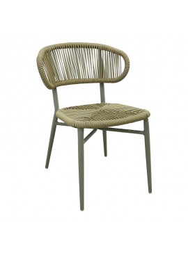 Intrahome Καρέκλα στοιβαζόμενη Agus Intrahome αλουμίνιο-pe rattan σε φυσική απόχρωση 55x63x77εκ | SKU: INTRAPA-484111123