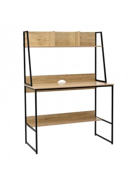 Intrahome Γραφείο εργασίας Herbey Intrahome με ράφια σε oak απόχρωση με πόδι μαύρο μέταλλο 100x48x139εκ | SKU: INTRAPA-486111122