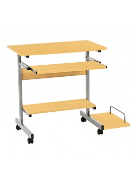 Γραφείο υπολογιστή Veronce pakoworld σε φυσική απόχρωση με μεταλλικό σκελετό 89x47x71εκ