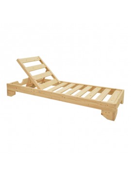 Ξαπλώστρα Fendy pakoworld ξύλο ελάτου σε φυσική απόχρωση 71.5x200x24εκ