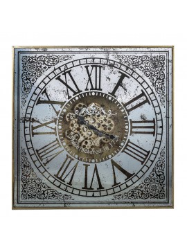 Artekko Clock Ρολόι Τοίχου MDF με Καθρέφτη με Χρυσές και Ασημί Λεπτομέρειες (81.8x10.2x81.8)cm Artekko 38536