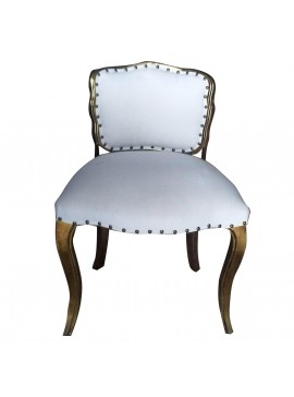 Artekko Kevloi Καρέκλα Λευκό Ύφασμα Χρυσό Σκελετό (56x48x56)cm Artekko 39221