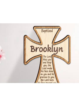 Σετ των 2 Intra απο ξύλο plywood 3mm-4mm πάχος 3D Christian Standing Cross Cut File Δίασταση 15x15 cm INTRAFABR-123582483