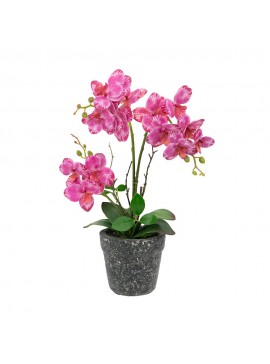 Artekko Orchid Τεχνητή Πλαστική Ροζ Ορχιδέα σε Γλάστρα (26x12x46)cm Artekko 420024-AB