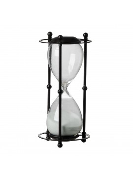 Artekko Hourglass Διακοσμητική Κλεψύδρα σε Μαύρη Μεταλλική Βάση με Λευκή Άμμο (15.8x15.8x33)cm Artekko 44360-WHIT