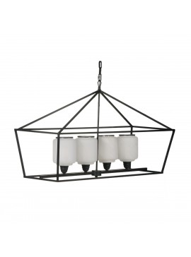 Artekko Chandelier Φωτιστικό Οροφής Πολυέλαιος Μέταλλο Γυαλί Μαύρο (106x36x60.5)cm Artekko 44418-DS