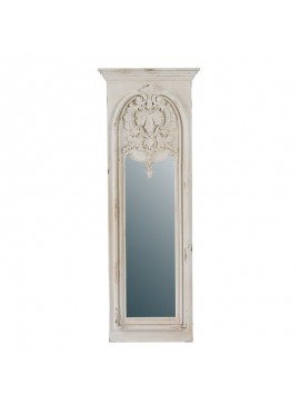 Artekko Esoig Καθρέπτης Τοίχου Ολόσωμος με Μπαρόκ Σχέδιο σε Λευκή Πατίνα (56x7x149)cm Artekko 45111