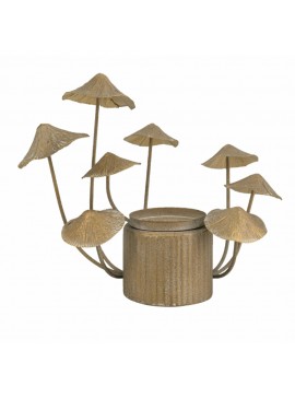 Artekko Mushroom Κηροπήγιο Μέταλλο Χρυσό (28x23x24.5)cm Artekko 49662