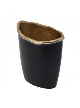 Artekko Zyra Μαύρο Διακοσμητικό Μεταλλικό Βάζο με Χρυσό (17.5x11x19)cm Artekko 49887