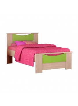 Παιδικό κρεβάτι "ΧΑΜΟΓΕΛΟ" ημίδιπλο σε χρώμα δρυς-λαχανί 110x190  SB 16-LAXANI