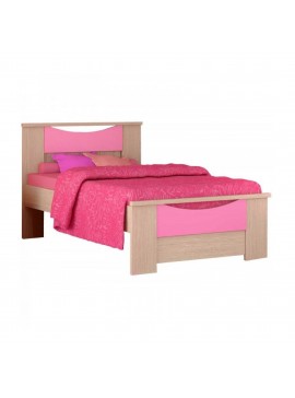 Παιδικό κρεβάτι "ΧΑΜΟΓΕΛΟ" ημίδιπλο σε χρώμα δρυς-ροζ 110x190  SB 16-ROZ