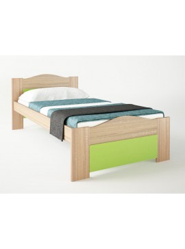Παιδικό κρεβάτι "ΚΥΜΑ" μονό σε χρώμα δρυς-λαχανί 90x190  SB 47-LAXANI