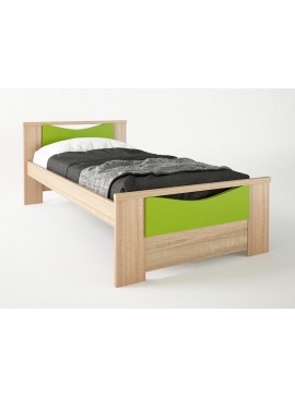 Παιδικό κρεβάτι "ΧΑΜΟΓΕΛΟ" μονό σε χρώμα δρυς-λαχανί 90x190  SB 15-LAXANI