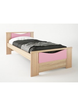 Παιδικό κρεβάτι "ΧΑΜΟΓΕΛΟ" μονό σε χρώμα δρυς-ροζ 90x190  SB 15-ROZ