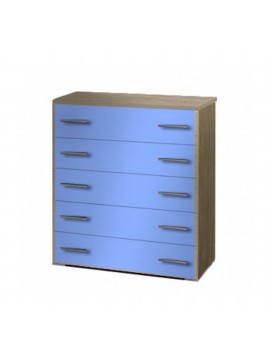 Συρταριέρα παιδική με 5 συρτάρια σε χρώμα δρυς-σιελ 80x45x90  SB 5-SIEL