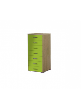 Συρταριέρα με 7 συρτάρια σε χρώμα δρυς-λαχανί 60x45x123  SB 6-LAXANI