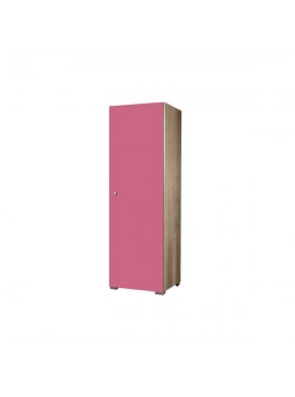Ντουλάπα παιδική μονόφυλλη σε χρώμα δρυς-ροζ 48x50x180  SB G1-ROZ