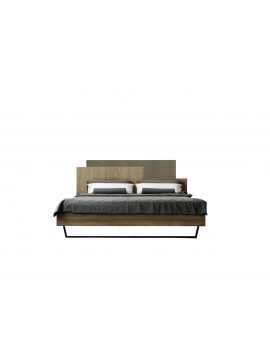 Κρεβάτι "ΜΟΡΦΕΑΣ" διπλό σε χρώμα καρυδί-μόκα σκούρο 160x200  SB 101C-KARYDI
