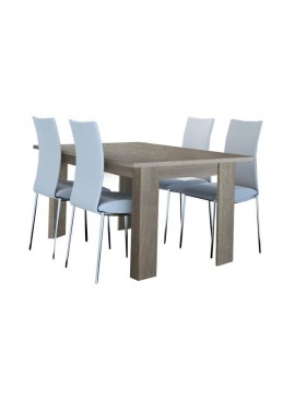 Τραπέζι κουζίνας "ΦΑΙΗ" ανοιγόμενο σε χρώμα σταχτύ 160+40x90x78 500-00660