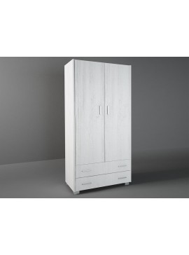 Ντουλάπα δίφυλλη σε χρώμα λευκό ρουστίκ 85x50x180 500-00872