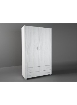Ντουλάπα δίφυλλη σε χρώμα λευκό ρουστίκ 105x50x180 500-00877