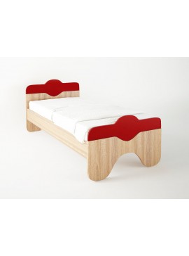 Intrahome Κρεβάτι "TAZ" μονό σε χρώμα δρυς-κόκκινο 90x190 Intrahomesa-00652181