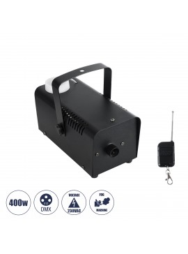 51143 GloboStar®  51143 Επαγγελματική Μηχανή Fog Machine - Εφέ Καπνού 400W AC 220V-240V 1L On/Off & Ασύρματο Χειριστήριο - Μαύρο - L24 x W10.5 x H13cm