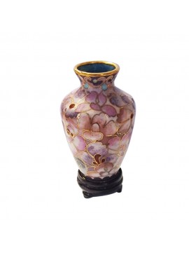 Artekko Chinese 1000 Flowers Cloisonne Αυθεντικό Χάλκινο Διακοσμητικό Βάζο 7cm Artekko 567-0016