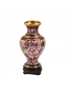 Artekko Chinese 1000 Flowers Cloisonne Αυθεντικό Χάλκινο Διακοσμητικό Βάζο 11cm Artekko 567-0068