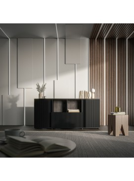 MICHELLE chest of drawers black/ viking oak DIOMMI-60-32247