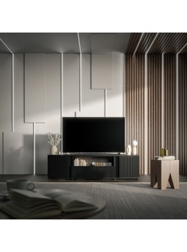 MICHELLE TV stand black/ viking oak DIOMMI-60-32248