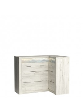 INDIANAPOLIS corner chest of drawers KAT I15 kraft white DIOMMI-60-32867
