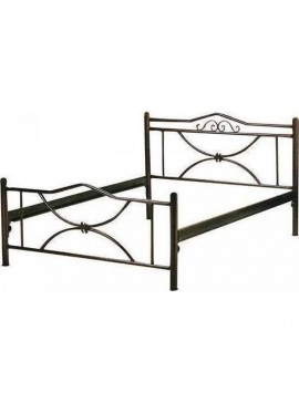 Κρεβάτι "Μαργαρίτα" μεταλλικό μονό σε χρώμα μαύρο 90x190 594-00007