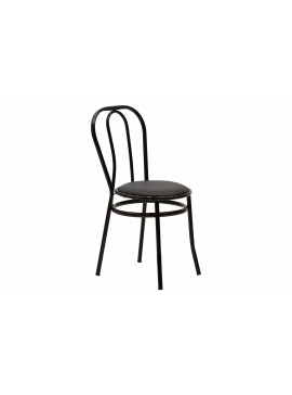 Καρέκλα "WIEN" από μέταλλο/τεχνόδερμα σε μαύρο χρώμα 40x47x85 594-00128